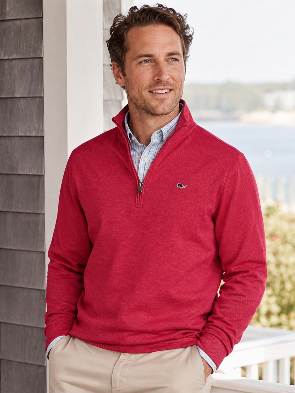 Vineyard Vines Red Men’s Pullover 1/4 Zip size XL